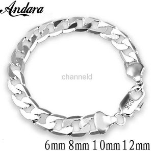 Bracelet couleur argent 925 bracelet sans route bracelet en argent 6MM8MM10MM bracelet hommes et femmes bijoux 240319