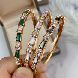 Bracelet en argent 925 plaqué or européen et américain senior bracelet en os de serpent fritillaire dames mode tendance marque bijoux cadeau 230215