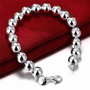 Bracelet 925 argent marque de luxe 10MM copain perles bracelet femmes mode fiançailles bijoux mariage 240319