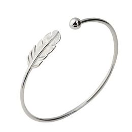 Bangle 925 Sterling Sier Armband Feather Charm Bangles Open Verstelbare Manchet Bangle Vergulde Armbanden Mode-sieraden Drop Delivery Jood Dhrpd