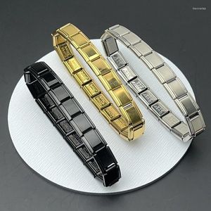 Bracelet bracelet de charme italien de 9 mm de largeur chaîne de liaison élastique en acier inoxydable de haute qualité bricolage