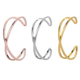 Bangle verstelbaar Cross Copper For Women Girls Cuff Open Bower Bracelets Friends ing Gift Drop Delivery Sieraden DHSJ9