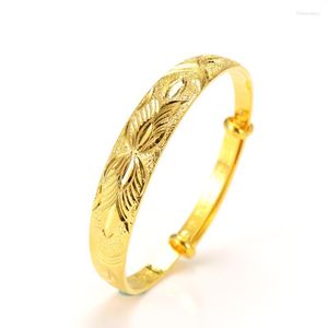 Brazalete ajustable para niñas, chapado en oro, Dubái/África, India, brazaletes, pulseras de mano, regalo, joyería de moda para niños pequeños