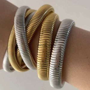 Bracele allyes épais chunky métal haringbon extenger bracelets bracelets en acier inoxydable instruction dorée couleur imperméable joelryl231220