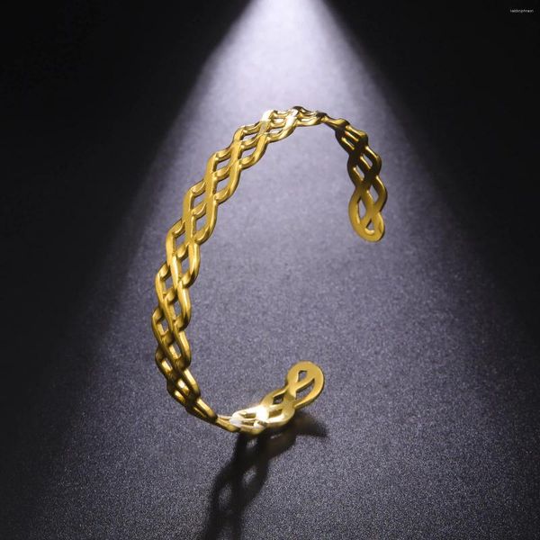 Bracelet Amaxer en acier inoxydable vague losange bracelet pour femmes fille bohème bracelets noël saint valentin bijoux cadeau en gros