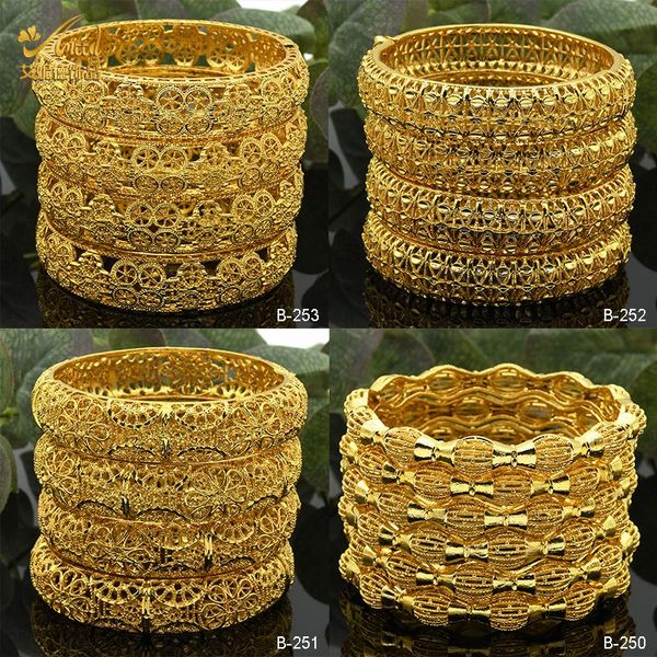 Brazalete ANIID 2022 nueva llegada joyería árabe brazaletes pulsera mujeres africanas lujo chapado en oro brazalete con dijes venta al por mayor regalo de boda
