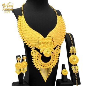 Bracelet ANIID Africain 24k Plaqué Or Dames Ensemble De Bijoux Dubaï Mariage Mariée Femme Cadeau 2022 Tendance Grand Luxe En Gros Ensemble De Bijoux 240319