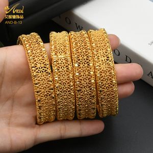 Bangle ANIID Afrikaanse Bangle voor vrouwen Charms Armbanden Dubai Sieraden Mama 24K Vergulde Stapelbare Bling Mom Gift Groothandel 230828