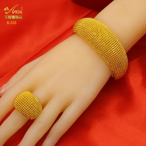 Bracelet Aniid Bracles de manchette africaine avec bagues Banquet de mariage Cadeaux Hawaiian Indian Femmes Charme A réglable Gold plaqué GALD WHOLISALE 230310