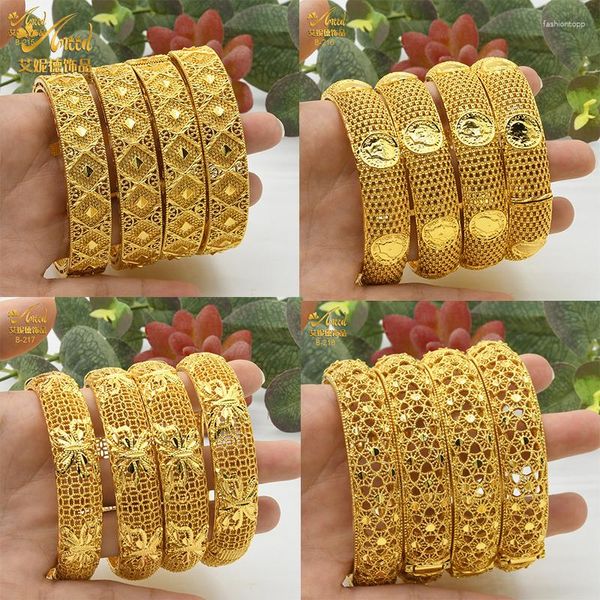 Brazalete ANIID Dubai Color dorado para mujer, joyería africana de lujo, pulseras de diseñador, brazaletes brasileños, regalos de fiesta de boda