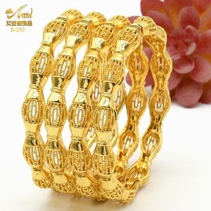 Bangle ANIID Dubai luxe gouden sieraden armbanden armband voor vrouwen Indiase 24k vergulde charme Bangle Marokkaanse bruiloft groothandel cadeau