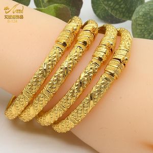 Bangle ANIID Ethiopische 24K gouden armband sieraden geschenken Indiase vrouwen mode armband Arabische bruid bruiloft bedelarmband groothandel