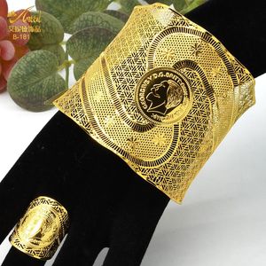 Bangle ANIID Frankrijk Verstelbare kettingarmband met ring voor vrouwen Dubai vergulde manchetarmband Nigeriaanse bruiloft sieraden geschenken 2021 nieuwe