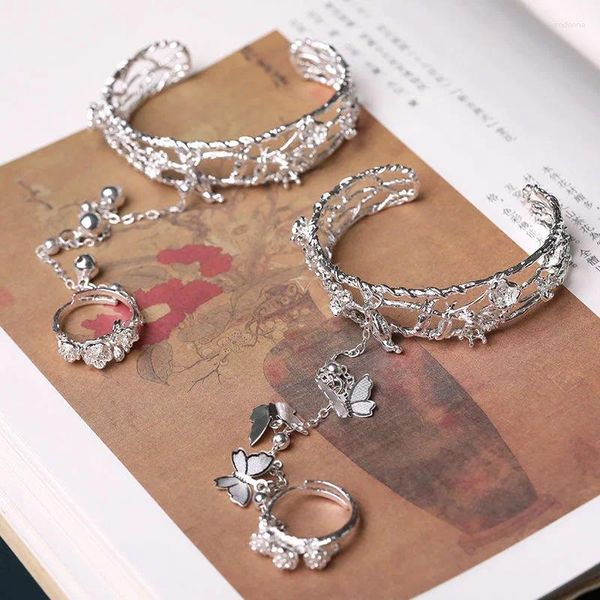 Brazalete de Anime Tian Guan Ci Fu, anillo de pulsera para mujer, anillos de dedo de mariposa ajustables a la moda, joyería de fiesta, regalos, brazaletes para niñas