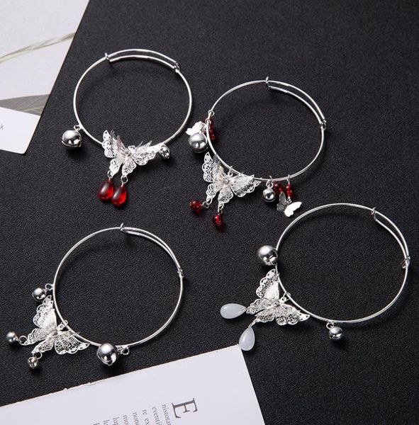 Bracelet Anime Tian Guan Ci Fu ciel bénédiction officielle papillon en argent Hua Cheng Xie Lian petite cloche Bracelet Cosplay
