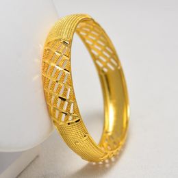 Bangle annayoyo gouden armbanden voor vrouwen Dubai bruid bruiloft sieraden armband mannen Midden -Oosten Afrikaanse geschenken verstelbare maat 1 -stukken