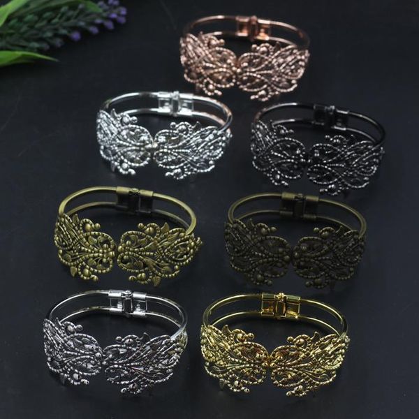 Armreif Antike Bronze Silber Gold Manschette Blume Ethnische Metall Armband Kupfer Mode Böhmen Armband Für Frauen