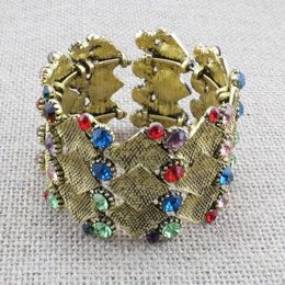 Bracelet Antique couleur or Vintage alliage métal femmes bijoux arrivée mode Bracelet cristal pour les filles