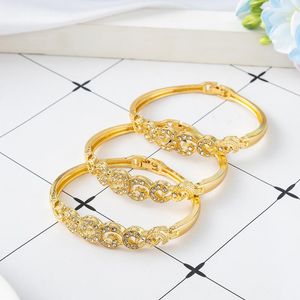 Bracelet arabe de luxe couleur or Bracelet de mariage marocain élégant creux placage manchette bracelets pour les femmes