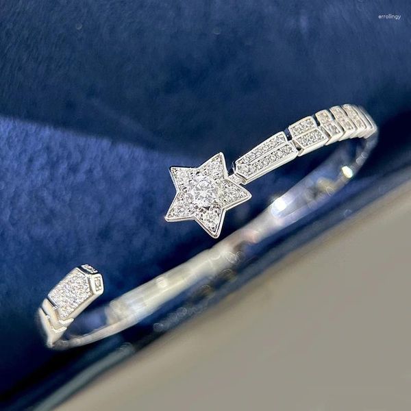 Bracelet arrivée mode argent couleur comète étoile conception doigt bracelet cubique zircone femmes fête bijoux cadeau