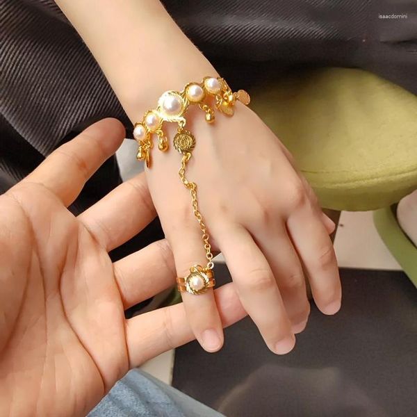 Bebero bebé con anillo para niños niños chicas joya de pulsera chapada chapada en la fiesta de bodas nigeriana diseño de cuentas dubai diseño