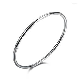 Bangle Babyllnt 925 Solid Silver Bracelet Fashion Personality Simple Smooth Bangles For Women Wedding Engagement Sieraden Gift