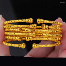 Bangle Ball 6 pcs/lot Dubai bracelets pour femmes 24 K plaqué or couleur bijoux moyen-orient filles la mariée éthiopienne cadeau de mariage