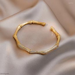Bracelet en forme d'os en bambou Bracelets de manchette réglables Femme Bracelet simple pour les filles de bijoux de mode coréenne