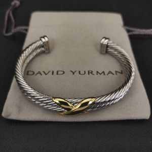 Bangle Bangle David Yurma X 10MM armband voor vrouwen Hoge kwaliteit Station Cable Cross Collection Vintage Etnische Loop Hoop Punk Sieraden Band 230922 815F