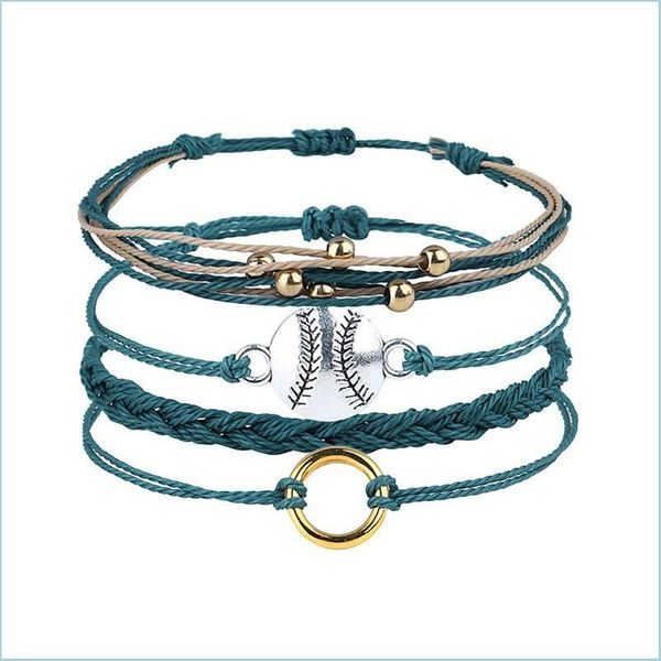 Bracelet Bracelet Collier Formel Tricoté À La Main Baseball Bracelet Charme Poignet Filles Accessoires Cadeaux De Vacances Montre Intelligente Swimmingbangle Dhopn