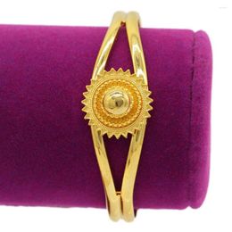 Bangle Bangle Can Open Armband Afrikaanse sieraden Goud Kleur Dubai India Dames Ontwerp Ethiopische armband Sieraden Feestcadeau Hoge kwaliteit 2024
