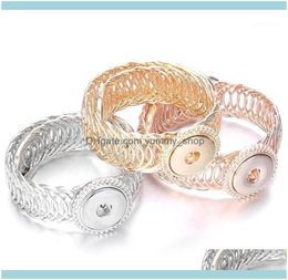 Brangles bracelets en or rose bracelets en métal Charmes de bouton Metal Bracelet de bijoux pour les femmes ZE0521 Drop Livrot 2021 E2ZRA1135565