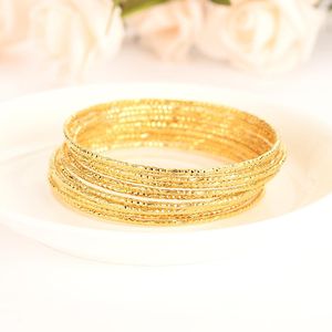 Bracelet Bangrui 15 PCS Dubai Gold 2.6 InchesEthiopian African Women Jewelry Big Circle BanglesBangle