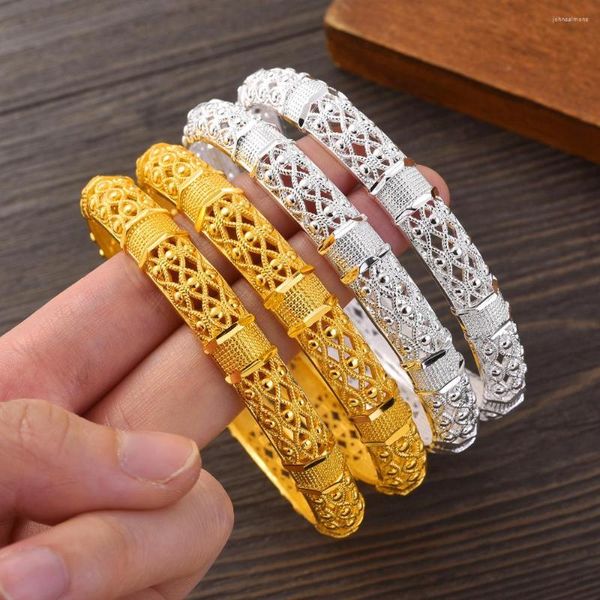 Brazalete Bangrui 24K Dubai Color oro joyería de boda para mujeres hombres Arabia Saudita brazaletes