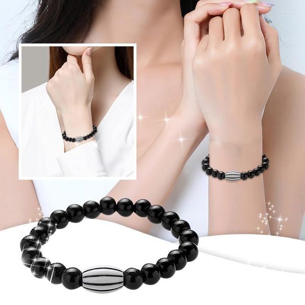 Brazalete con cuentas Pulsera elástica Baloncesto Fútbol Fútbol Softbol Tenis Deportes Simple Plata JewelryBangle Inte22