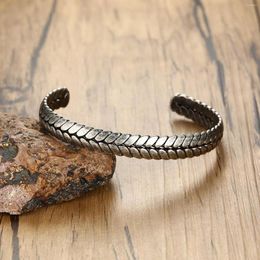 Bangle Beautiful Bracelet Open Cuff Wristband Present W / Wheat Ear Pattern