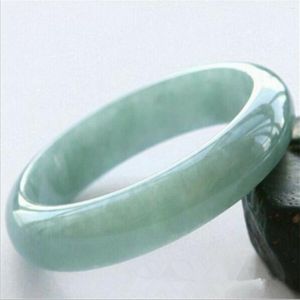 Brazalete hermoso jade verde claro chino tallado a mano pulsera joyería regalo