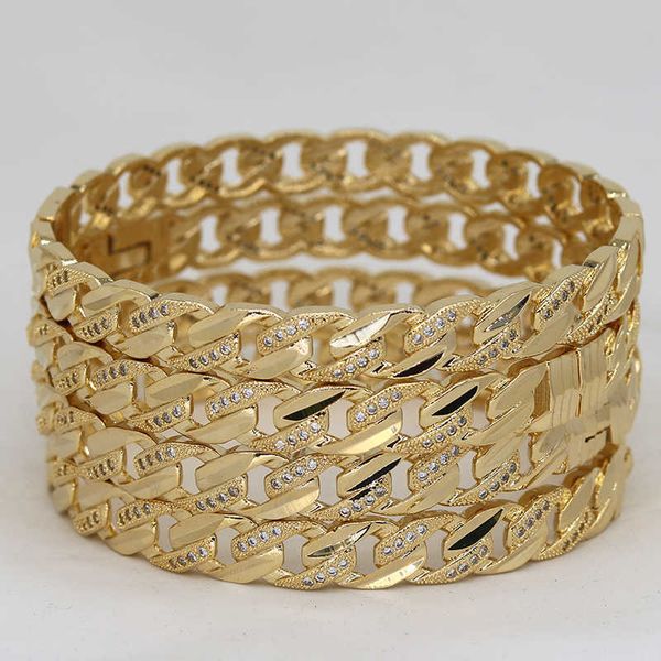 Brazalete Bengala África lujo dubai Brazaletes para mujer niña con diamantes de imitación blancos Joyería Arabia Saudita Pulseras Habesha Novia india Regalo G230210