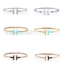 Bracelet Anniversaire Boîte De Noël TF Classique Designer Tiff Bracelet Top Populaire T Accueil Sterling Argent Double Goutte Colle Ensemble Placage Bracelet