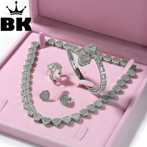 Bangle BLING KING mooie set dames hart sieraden ketting ketting verstelbare hart armband open ring hart oorbel 240319