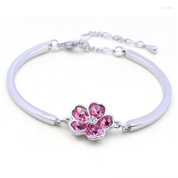 Bracele de manche de manche Bn-00058 Bracelets à fleurs en cristal SIER PLACED POUR FEMMES ACCESSOIRES BRACEAUX mignon Graduation 2023 Drop livraison DHCBU