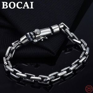 Bangle Bocai S925 Sterling Silver Bracelet Male paar Persoonlijkheidstrend 2022 Nieuwe mode Vintage Ochain Pure Argentum Hand Sieraden