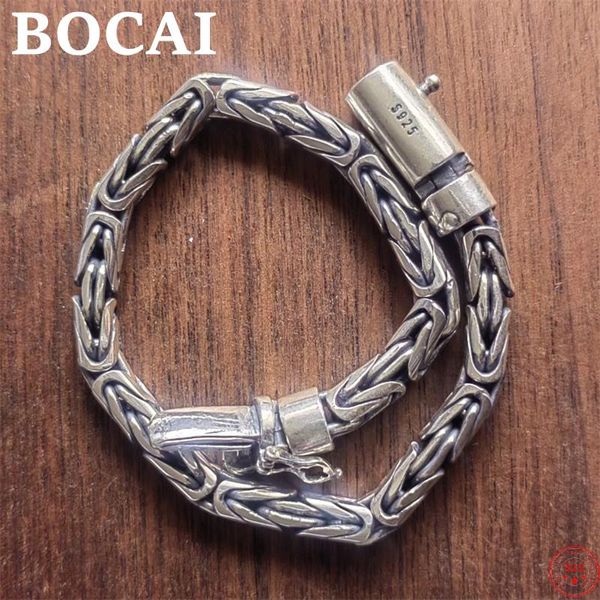 Bangle Bocai S925 Pulsera de plata esterlina 2021 Personalidad popular Twistchain puro argentum encanto joyería de brazalete para hombres y mujeres