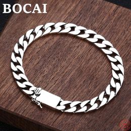 Bangle Bocai S925 Sterling Silver Armbanden 2022 Nieuwe eenvoudige populaire 7mm 8mm Horsewhipchain Argentum Hand String sieraden voor mannen Women