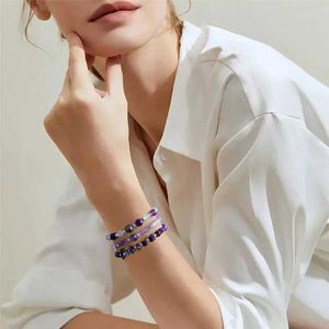 Bracelet d'améthyste purifiant en bracelet pour la perte de poids Yoga et méditation - Bijoux en pierre de guérison pour les femmes et les hommes