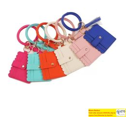 Bracelet Bracelet Porte-cartes Porte-clés Porte-clés Porte-clés Sac à main léopard Porte-cartes de crédit en cuir avec pompon style 39