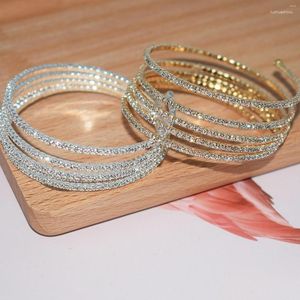 Bracelet à breloques avec 3/5 rangées de bijoux en métal doux scintillant à plusieurs rangées pour femmes, mère, fille, amis Ly