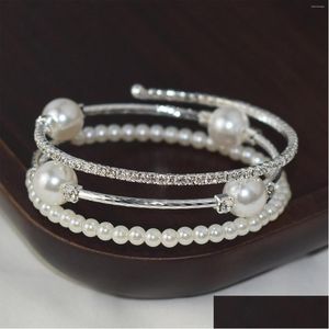 Bracelet Bracelet Charme avec 3 rangées de perles douces scintillantes Accessoires Mti-Row pour robes de banquet Jupes FS99 Drop Livraison Bijoux Soutien-gorge Otbe6