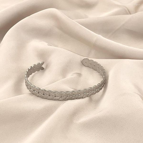 Bracelet pour dames élégant et Chic en acier inoxydable ouvert couleur or argenté bijoux cadeau famille
