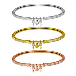 Bracelet jonc pour femmes cristal clé belle main accessoire Couple mariée mariage bijoux africains dubaï créatif bracelets Melv22